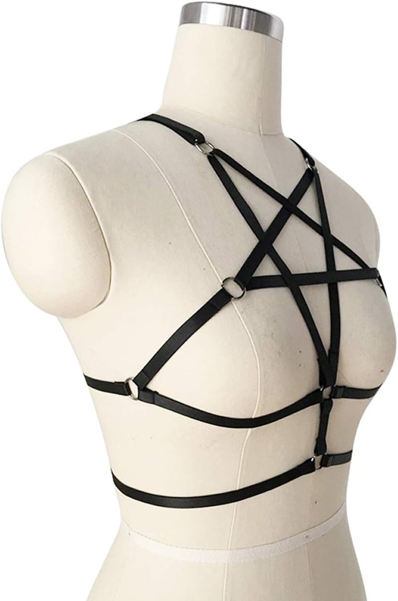 LIVE4COOL Women Harness Elastic Cupless Cage Bra Sexy Lingerie for Women Adjustable Hollow Out Crop Top Exotic Strap Bra - Image 3