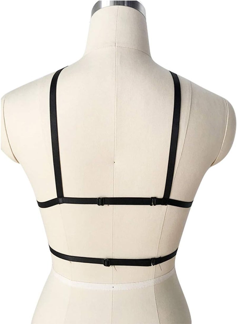 LIVE4COOL Women Harness Elastic Cupless Cage Bra Sexy Lingerie for Women Adjustable Hollow Out Crop Top Exotic Strap Bra - Image 4