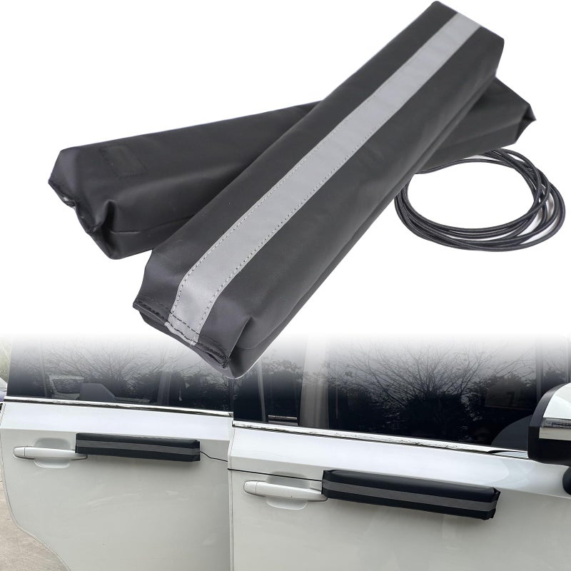 Winunite Magnetic Removable Car Door Dent Protector PU Leather Car Door Ding Protector Ding Bumper Guard for Vehicles BlackPack of 2