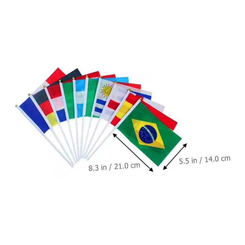 32 Pcs Small Hand Waving Polyester Flags 21x14cm For Worldwide Football Sporting Events - Image 3