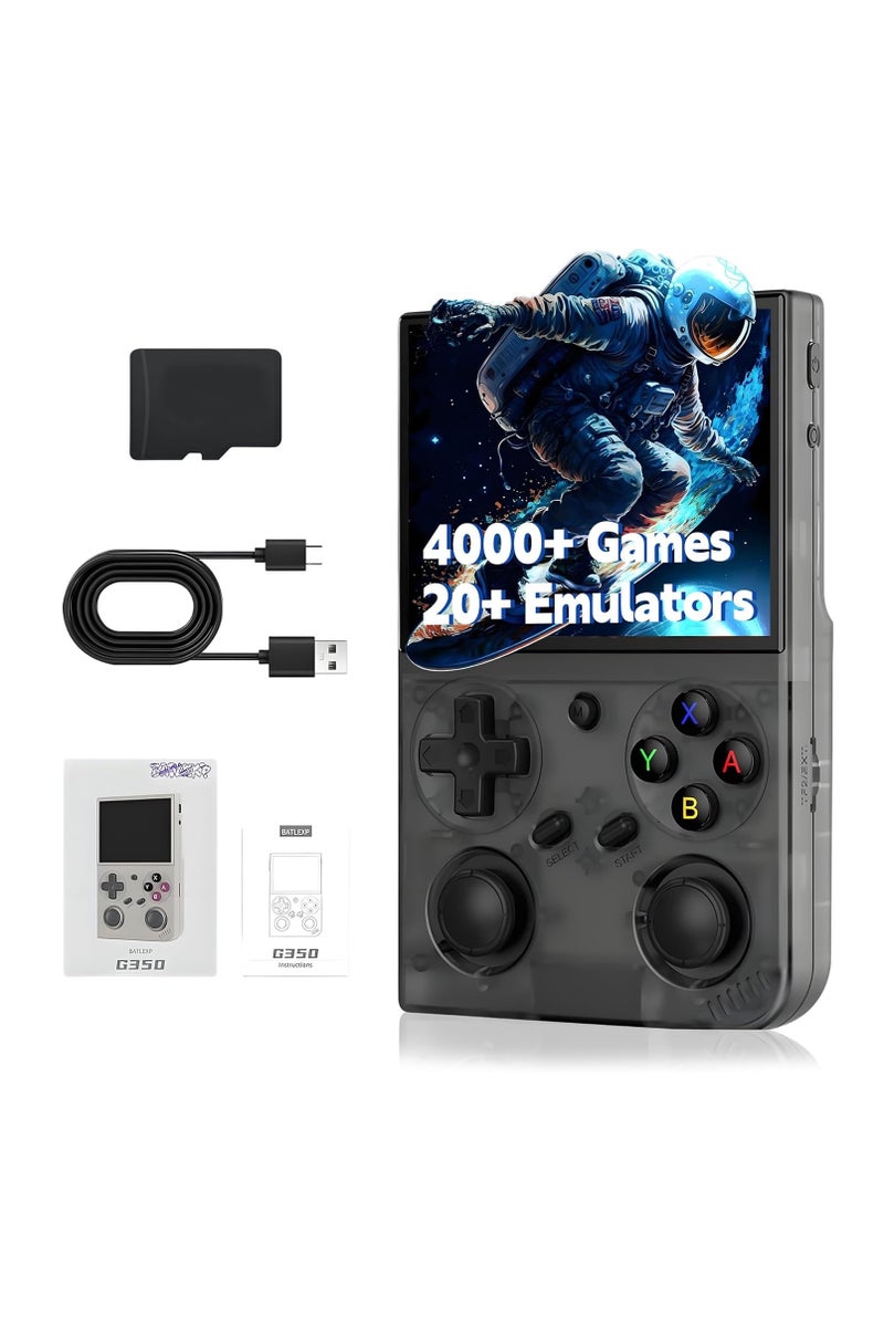 G350 Retro Handheld Game Console,Built-in 4000+ Games,20 Emulators,High-Fidelity Speaker,3200mAh Battery,3.5'' IPS Screen Linux System Portable BLACK - Image 1