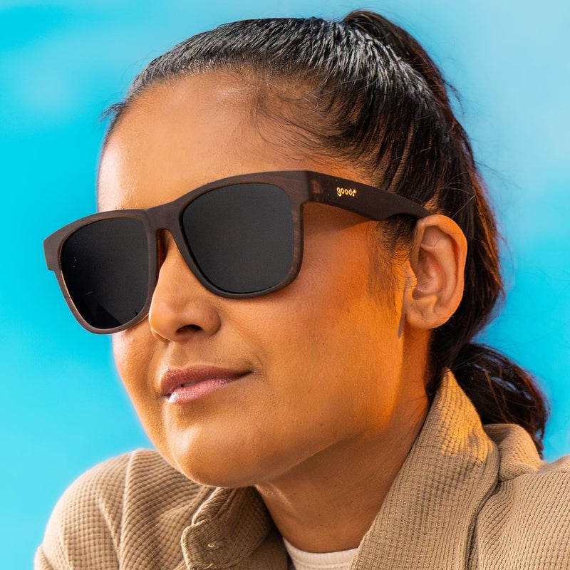 goodr Just Knock It On! Polarized Sunglasses for Men & Women, Large Sized (BFG), Dark Brown Translucent Frames with Copper High Contrast Lenses, UV400 Protection, No Slip, No Bounce - Image 4