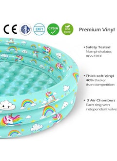 Jasonwell Inflatable Baby Kiddie Pool Kids Paddling Pool Toddler Baby Swimming Pool Blow Up Ball Pit Pool Blow Up Infant Wading Pool For Backyard (51In Unicorn)  - Image 4