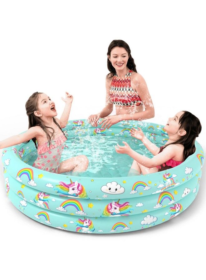 Jasonwell Inflatable Baby Kiddie Pool Kids Paddling Pool Toddler Baby Swimming Pool Blow Up Ball Pit Pool Blow Up Infant Wading Pool For Backyard (51In Unicorn) - Image 2