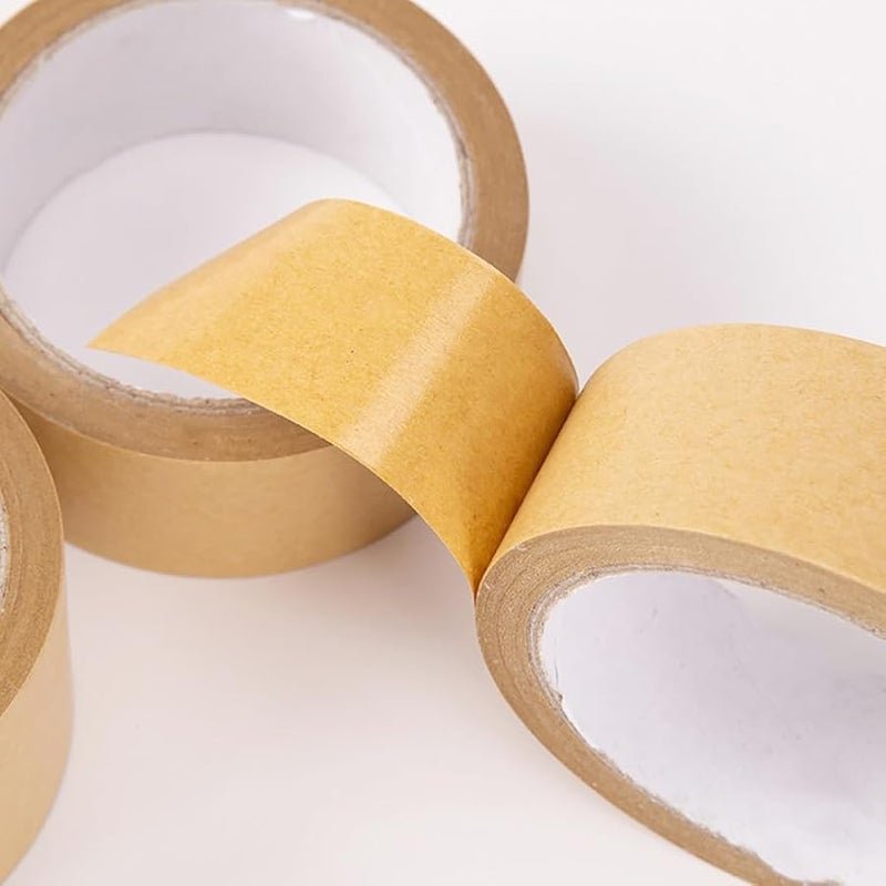GSHLLO Kraft Paper Tape 25mm Brown Writable Packing Sealing Masking Tape 2 Rolls - Image 3