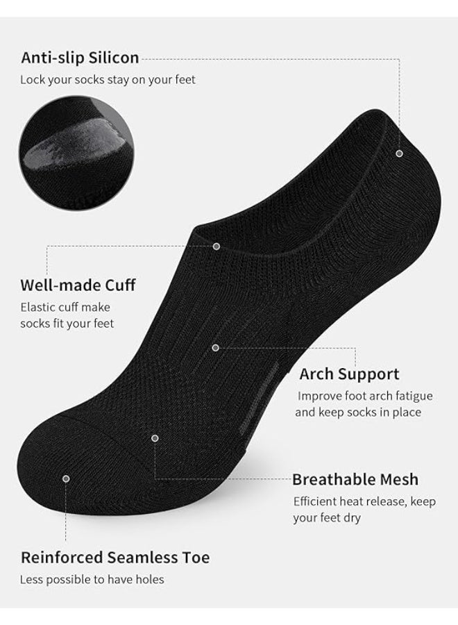 جوارب رياضية لركوب الأقدام مبطنة وقابلة للتنفس منخفضة القطع مع شريط رياضي للرجال والنساء (6 أزواج) - Image 5