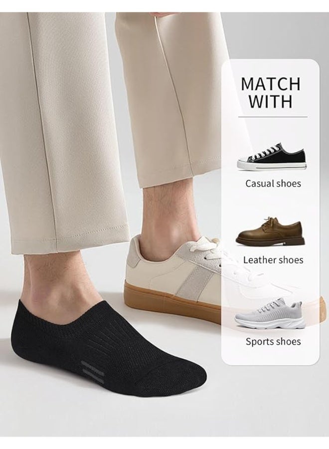 جوارب رياضية لركوب الأقدام مبطنة وقابلة للتنفس منخفضة القطع مع شريط رياضي للرجال والنساء (6 أزواج) - Image 2