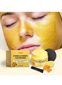 OUHOE OUHOE Vitamin C Face Mask with Kaolin Clay and Turmeric for Dark Spots, Dull Skin, Skincare Facial Mask for Controlling Oil and Refining Pores  - Image 1