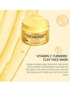 OUHOE OUHOE Vitamin C Face Mask with Kaolin Clay and Turmeric for Dark Spots, Dull Skin, Skincare Facial Mask for Controlling Oil and Refining Pores  - Image 3