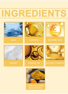 OUHOE OUHOE Vitamin C Face Mask with Kaolin Clay and Turmeric for Dark Spots, Dull Skin, Skincare Facial Mask for Controlling Oil and Refining Pores  - Image 5