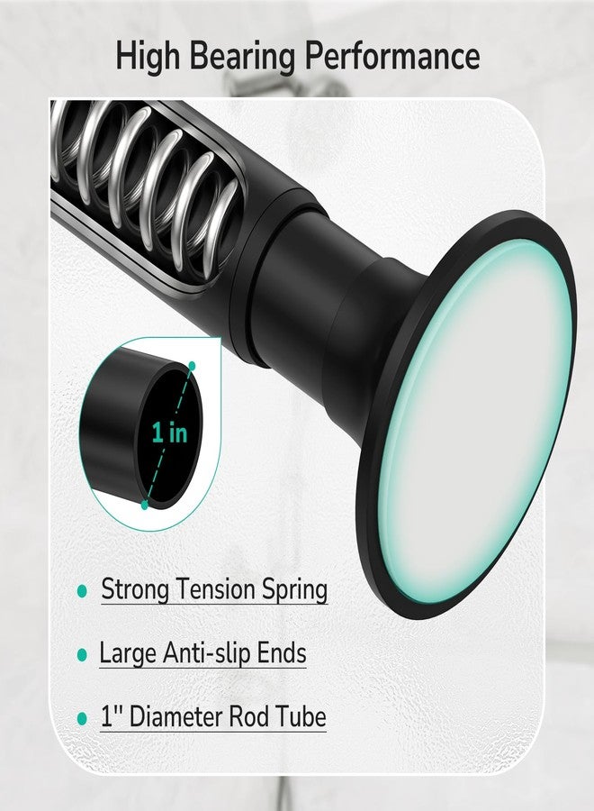 USHOWER Matte Black Shower Curtain Rod 21-78 Inch, Adjustable Spring Tension Shower Rods for Bathroom, Heavy Duty Stainless Steel Tension Rod No Drill, Easy Installation - Image 5