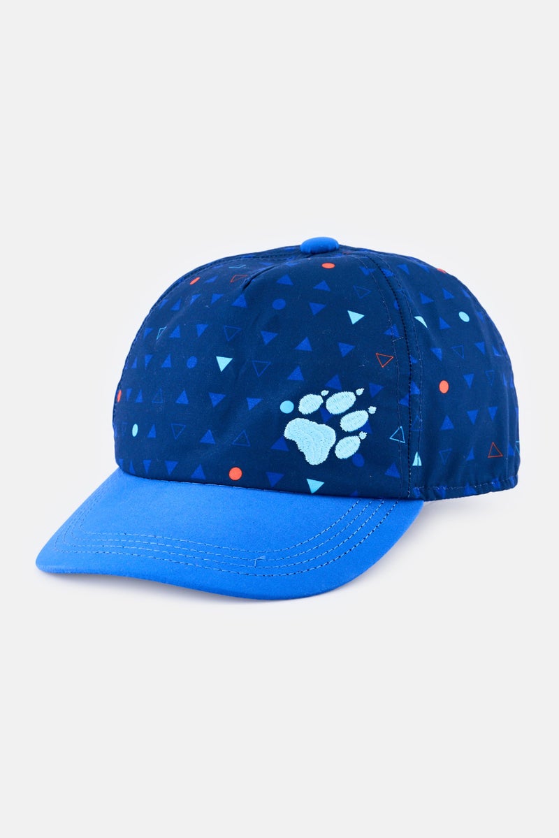 Jack Wolfskin قبعة مزينة بشعار للأطفال الصغار، بحرية - Image 1