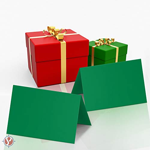 S Superfine Printing Holiday Christmas Green Blank 5x7 Greeting Cards with Green A7 Envelopes (25 per Pack) - Image 3