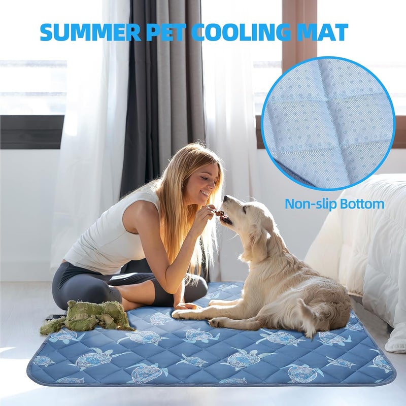 HOMIMP Cool Pet Pad, Summer Cooling Mat & Sleeping Pad, Navy Blue S, 15.5IN x 19.5IN - Image 3