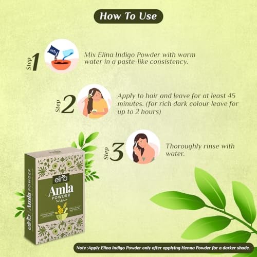 Elina Amla Hair Growth Powder | Dried Indian Gooseberry for Black Hair |Hair Care with Natural Amala Hair Pack | Pure Herbal Hair Mask for Frizz Control 100Gm (Pack of 1) - Image 5