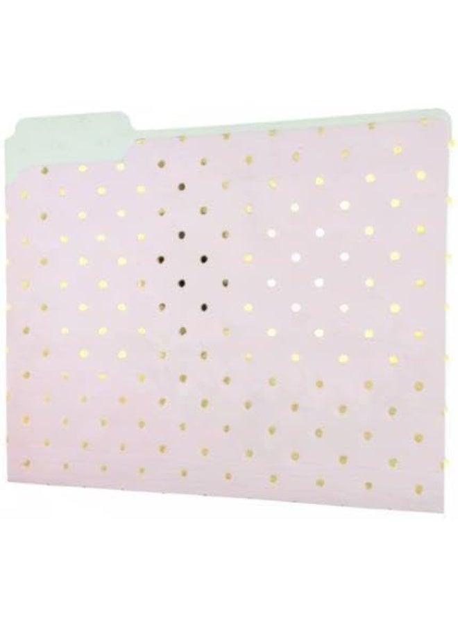Graphique Graphique Flamingo Pink File Folder Set – File Set Includes 9 Folders and 3 Unique Flamingo and Polka Dot Designs, Embellished w/ Gold Foil on Durable Triple-Scored Coated Cardstock, 11.75" x 9.5" - Image 3