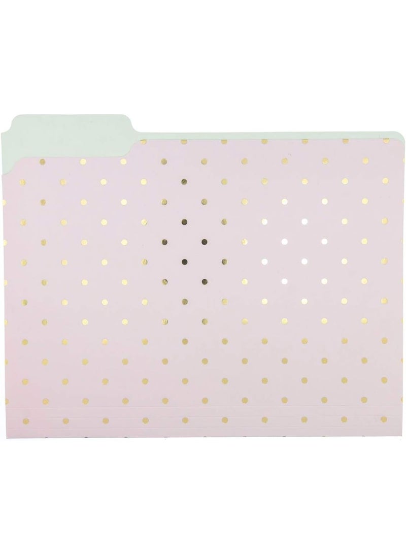 Graphique Graphique Flamingo Pink File Folder Set – File Set Includes 9 Folders and 3 Unique Flamingo and Polka Dot Designs, Embellished w/ Gold Foil on Durable Triple-Scored Coated Cardstock, 11.75" x 9.5" - Image 2