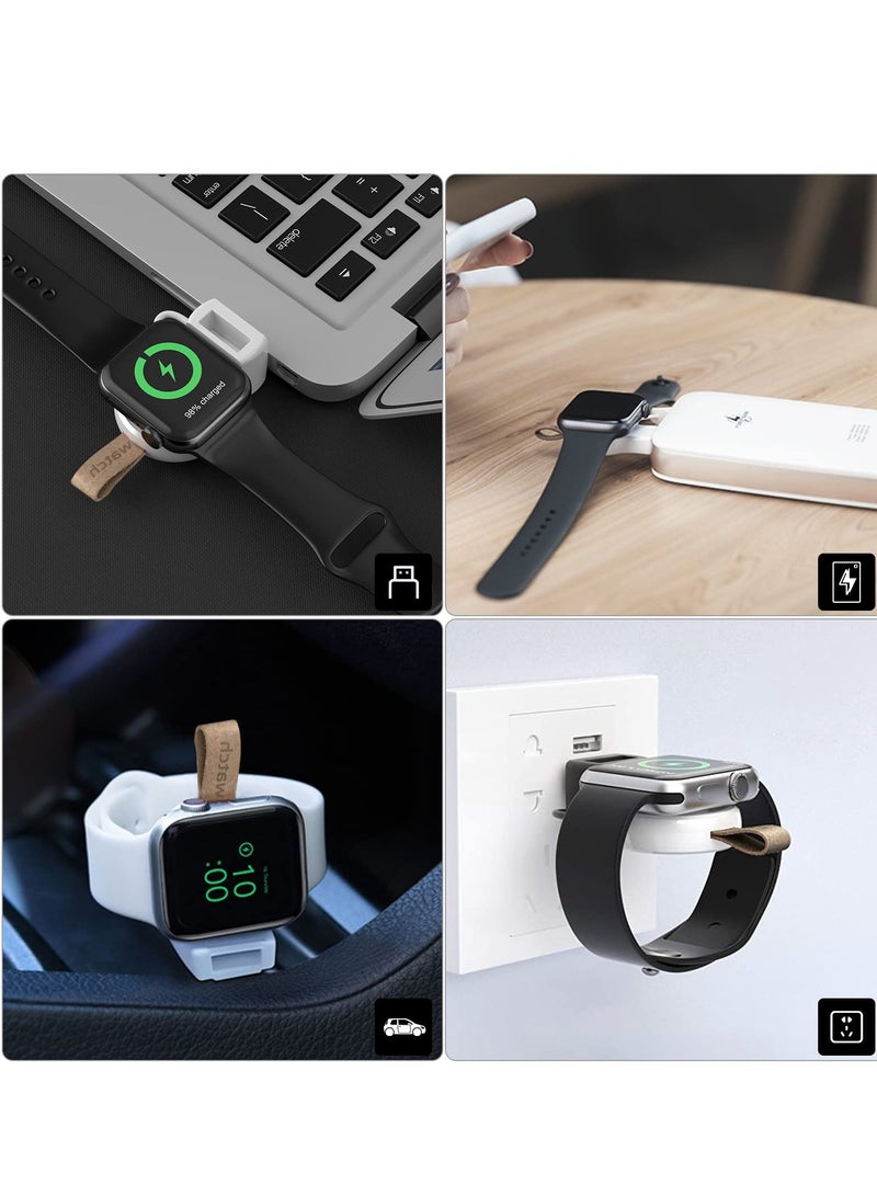 for Apple Watch Portable USB Wireless Charger Magnetic Fast Charging Travel Charger for Apple Watch Series 7/6/5/4/3/2/1/Se (1 Piece, White) - Image 5