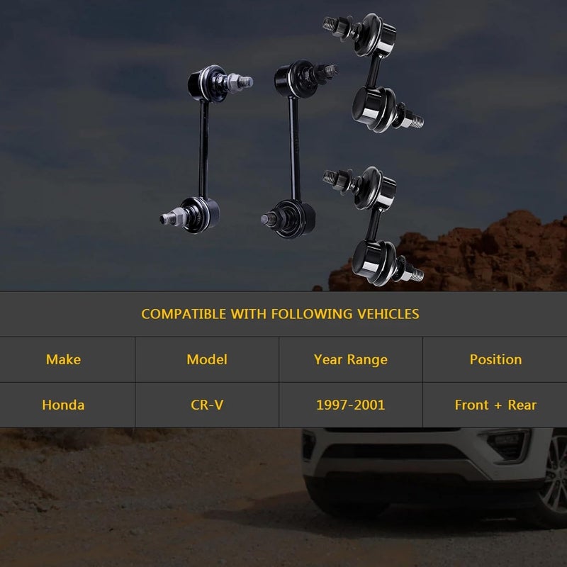 HHCM Front and Rear Sway Bar Links 4Pcs K90667 K90668 K90669, Stabilizer Links Front and Rear for Honda CR-V 1997 1998 1999 2000 2001 - Image 2