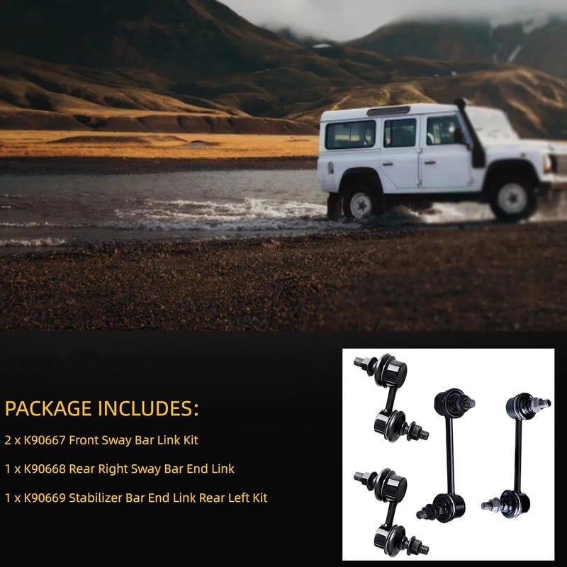 HHCM Front and Rear Sway Bar Links 4Pcs K90667 K90668 K90669, Stabilizer Links Front and Rear for Honda CR-V 1997 1998 1999 2000 2001 - Image 3