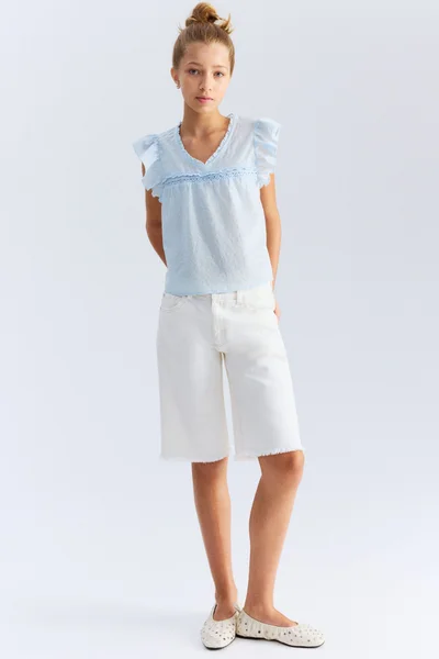 H&M Frill-trimmed cotton blouse