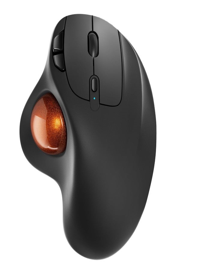 Nulea M501 Wireless Trackball Rechargeable Ergonomic Thumb Operated Precise 3 Devices via Bluetooth/USB Suitable for PC/Laptop/Mac/Windows (Dark Orange) - Image 1