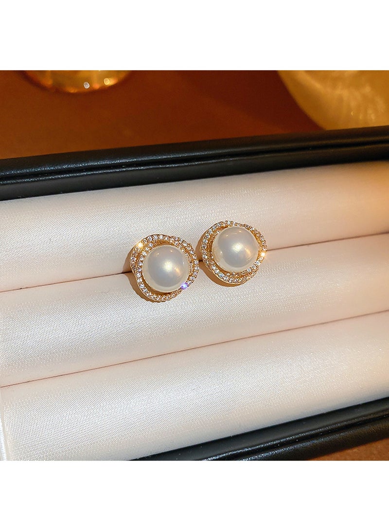 أورافلي أقراط لؤلؤية أنيقة وعصرية، أقراط على طراز هيبورن الفرنسي الرجعي - Image 2