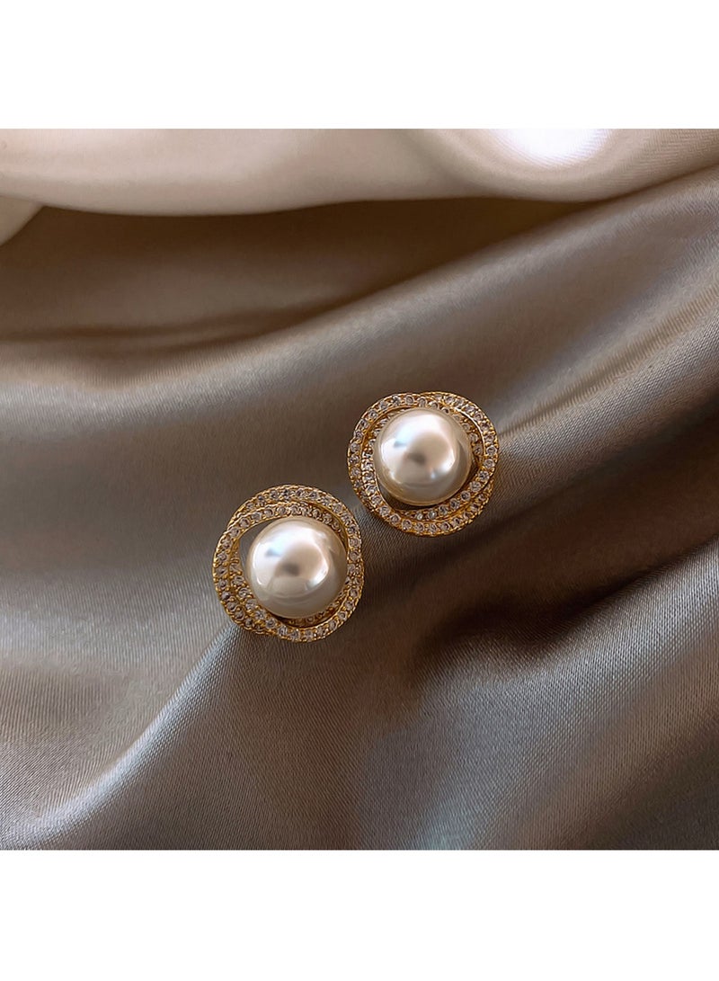 أورافلي أقراط لؤلؤية أنيقة وعصرية، أقراط على طراز هيبورن الفرنسي الرجعي - Image 3