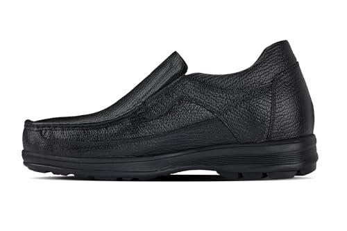 CALTO Men's Invisible Height Increasing Elevator Shoes - Black Premium Leather Slip-on Lightweight Casual Loafers - 3 Inches Taller - G1825 - Size 7 D(M) US - Image 3