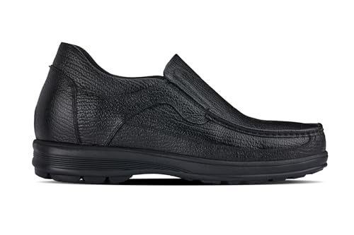 CALTO Men's Invisible Height Increasing Elevator Shoes - Black Premium Leather Slip-on Lightweight Casual Loafers - 3 Inches Taller - G1825 - Size 7 D(M) US - Image 2