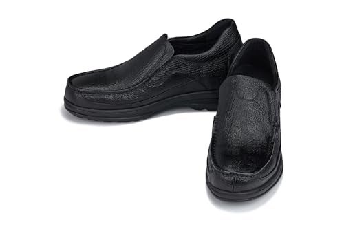 CALTO Men's Invisible Height Increasing Elevator Shoes - Black Premium Leather Slip-on Lightweight Casual Loafers - 3 Inches Taller - G1825 - Size 7 D(M) US - Image 5