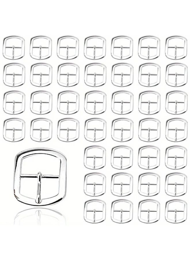 40 Pcs Argent Metal Roll Buckles For DIY Accessories Hardware Shoe Pin Wallet Making - Image 1