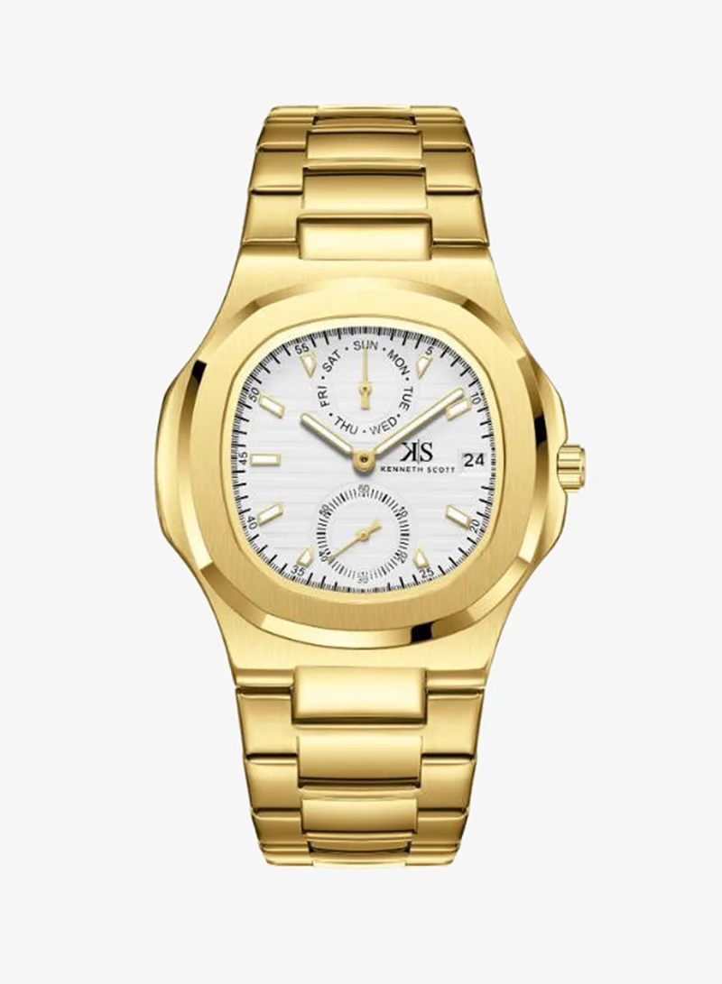KENNETH SCOTT Men's Stainless Steel Analog Watch K25002-GBGW - 42.7x46.2 mm