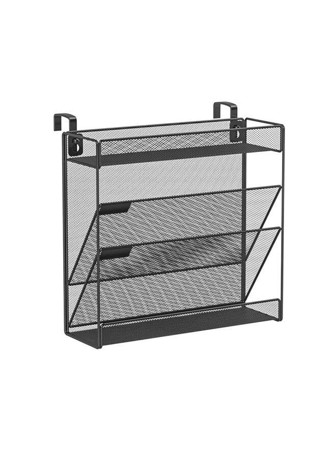 LAMAY 5-Compartment Wall Mounted Hanging File Organizer Cubicle Wall File Holder Vertical Document Organizer for Office Home, Black - Image 1