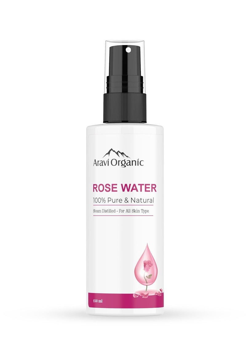 Aravi Organic Aravi Organic Rose Water 150ml For Soothing Any Skin Inflammations Hydrating Your Skin Cleansing Your Pores  - Image 1
