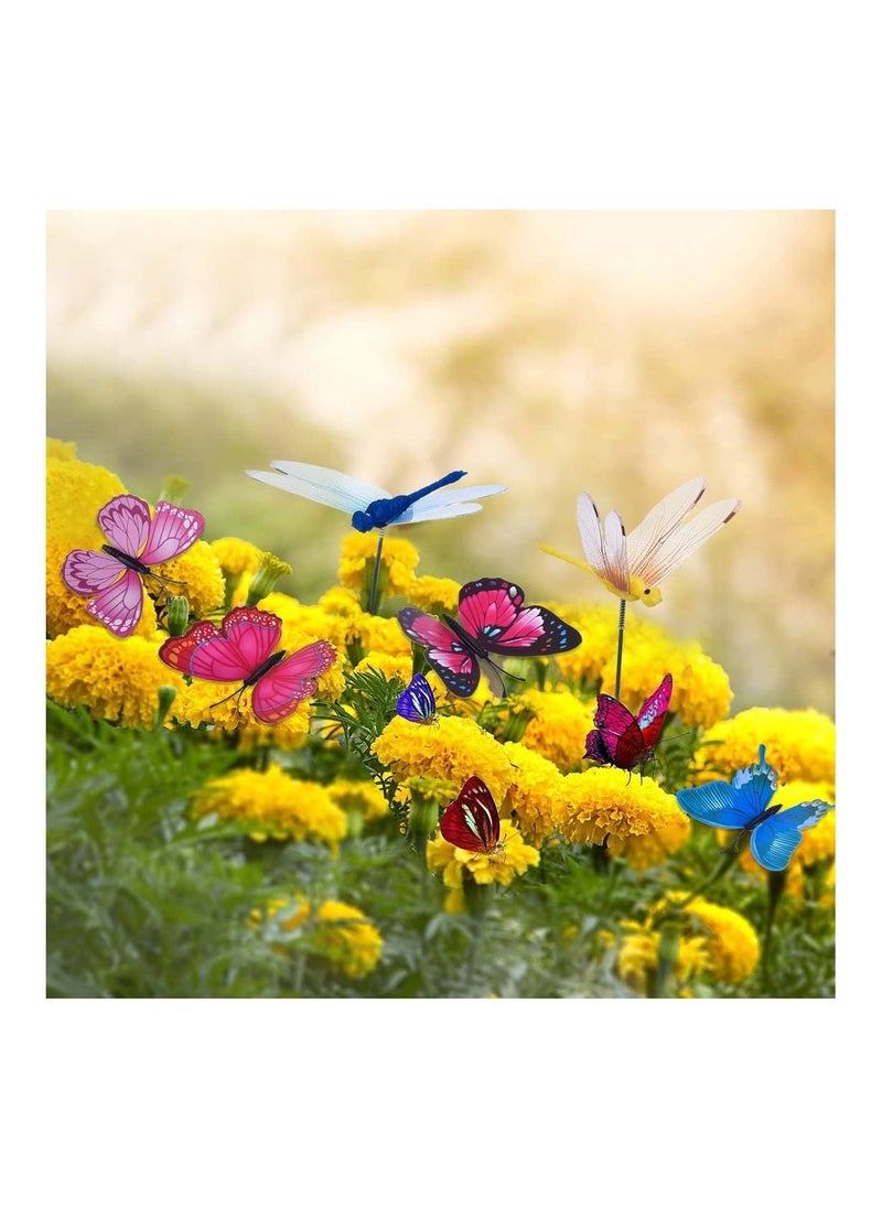 Generic 26Pcs Colorful Garden Butterflies Stakes Patio Butterfly Ornaments on Sticks for Outdoor Party Yard Garden Plant Decorations Garden Butterflies Stakes Double-deck Butterflies Ornaments  - Image 5