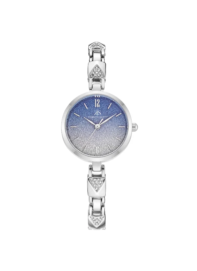 KENNETH SCOTT Kenneth Scott Women's PC21 Movement Watch, Analog Display and Stainless steel Strap - K23507-SBSL, Silver