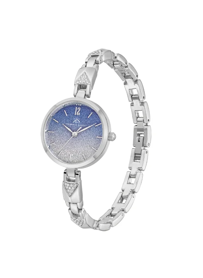 كينيث سكوت Kenneth Scott Women's PC21 Movement Watch, Analog Display and Stainless steel Strap - K23507-SBSL, Silver