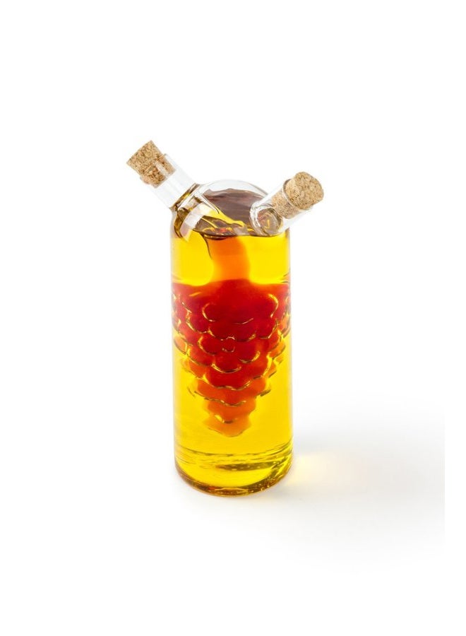 Fox Run 7050 Run Grape Motif Oil and Vinegar Cruet Dispenser Bottle, Clear Borosilicate Glass - Image 1