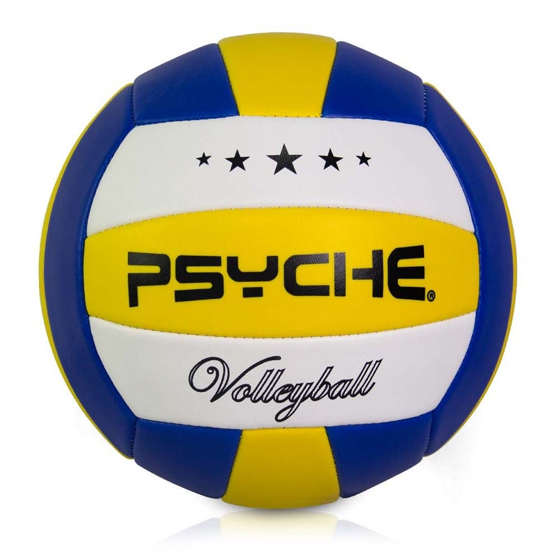 Generic PSYCHE No.5 PVC Sewn Volleyball for Student Training Yellow Blue White V5005
