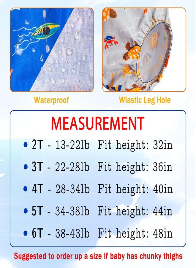 Max Shape Waterproof Rubber Training Underwear for Toddlers,Toddler Plastic Potty Training Underwear Toddler Rubber Swim Diaper Cover Blue 5T - Image 3