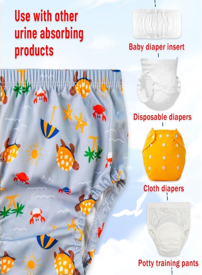 Max Shape Waterproof Rubber Training Underwear for Toddlers,Toddler Plastic Potty Training Underwear Toddler Rubber Swim Diaper Cover Blue 5T - Image 2
