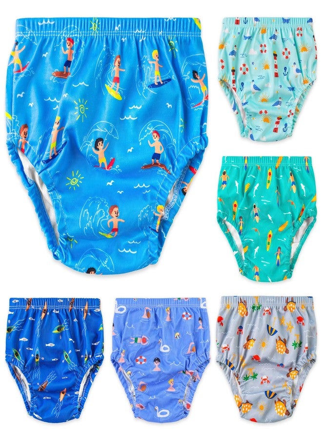 Max Shape Waterproof Rubber Training Underwear for Toddlers,Toddler Plastic Potty Training Underwear Toddler Rubber Swim Diaper Cover Blue 5T - Image 1
