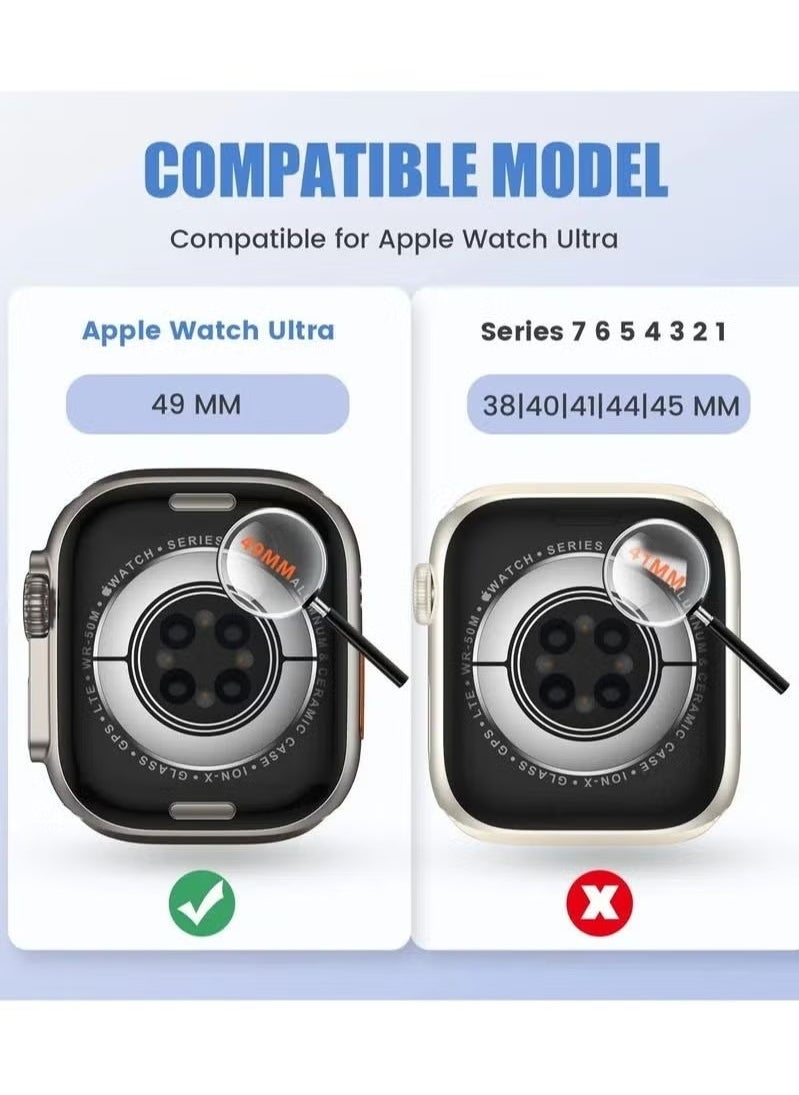 Generic - Compatible 2022 Apple Watch Ultra 49mm Band with Protective Bumper Crystal Clear Soft Sport Wristband - Image 1
