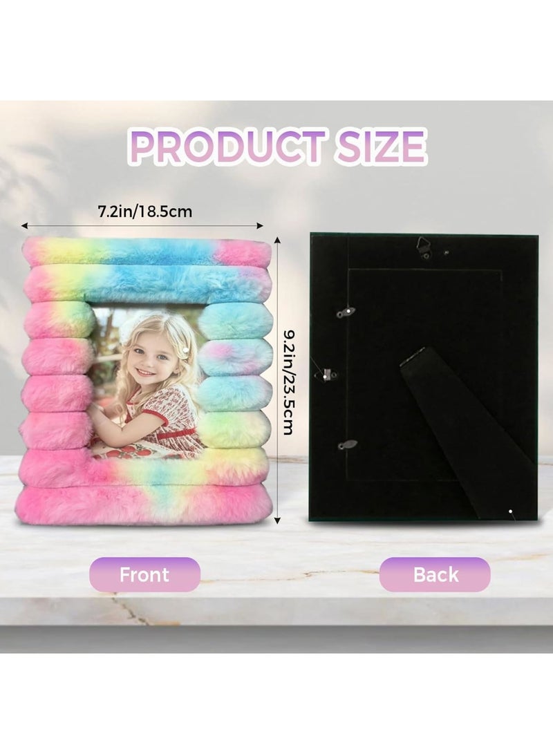 Luckam Picture Frames, Rainbow Plush Photo Frame, Ultra-Soft Decorative Display for Photos & Artwork, Cozy Home Decor Frame for Drawings, Watercolor Paintings & Memorabilia, Machine Washable (4x6 Inch) - Image 4