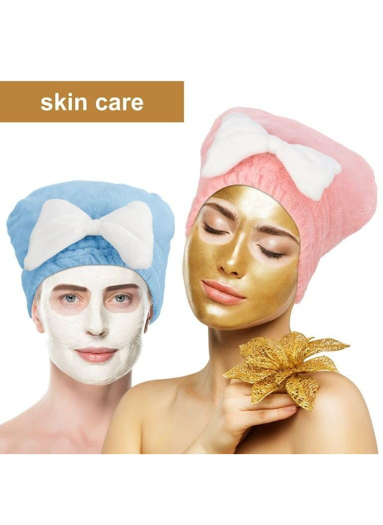 SHREESHANN SHREESHANN Super Absorbent Hair Towel Wrap for Wet Hair Fast Drying Microfiber Hair Drying Towel Cap with Bow Microfiber Hair Towel Wrap for Women Pack of 1 Pink  - Image 4