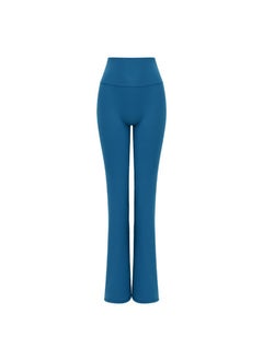 Comfort Fit Womens Bootleg Yoga Pants Peacock blue trousers