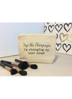 Jules Natural Canvas Tote Bag With Zipper Closure Pop The Champagne I'M Changing My Last Name For Bride Wife Engagement Gift  - Image 3