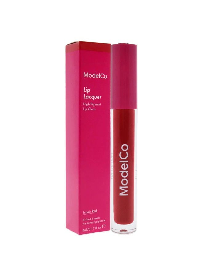 ModelCo Lip Lacquer - High-Pigment, Long-Wear Color - Non-Sticky, Comfortable Finish - Instantly Plumps Lips - Provides All-Day Moisture - Lips Feel Soft, Supple, And Kissable - Iconic Red - 0.17 Oz - Image 3