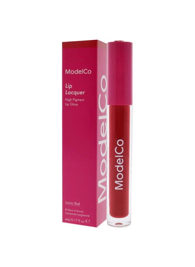 ModelCo Lip Lacquer - High-Pigment, Long-Wear Color - Non-Sticky, Comfortable Finish - Instantly Plumps Lips - Provides All-Day Moisture - Lips Feel Soft, Supple, And Kissable - Iconic Red - 0.17 Oz - Image 4
